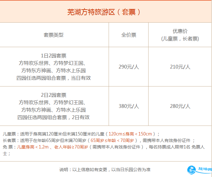 2018芜湖方特梦幻王国套票价格+年卡价格 2018芜湖方特梦幻王国套票价格+年卡价格