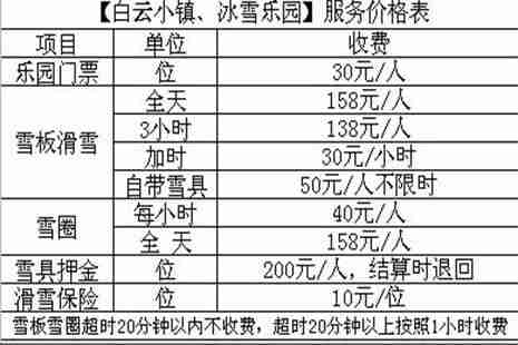白云小镇滑雪场门票多少钱 2019年开滑时间+交通信息
