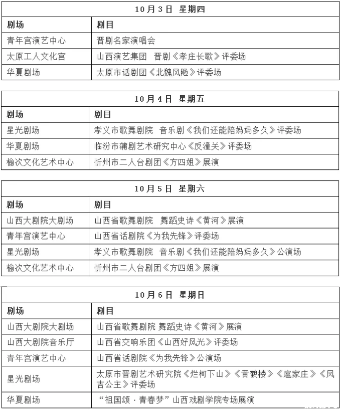2019山西艺术节演出节目单+开闭幕式时间 2019山西艺术节演出节目单+开闭幕式时间