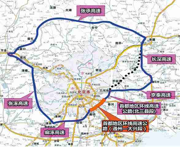 北京大七环最新规划图 北京七环线路图(高清)