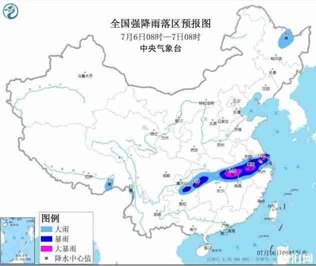 2020年七月全国哪些地方暴雨