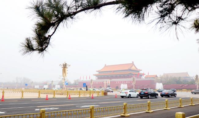 2021年3月3日天安门广场开放喷泉 2021年3月3日天安门广场开放喷泉