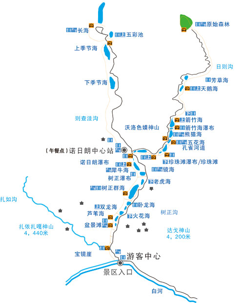 九寨沟地图高清版旅游地图