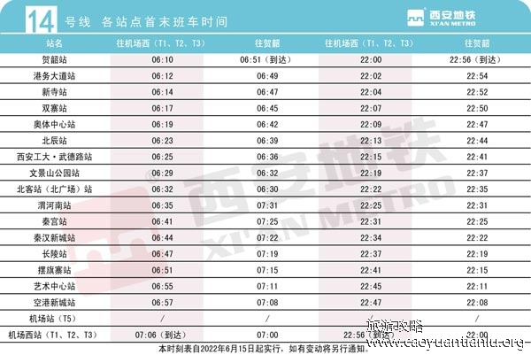 2022西安地铁首末班时间一览表，成都地铁几点开始到几点结束