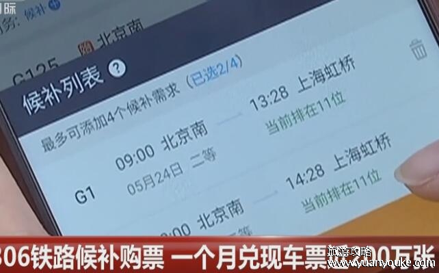 火车票候补是什么意思