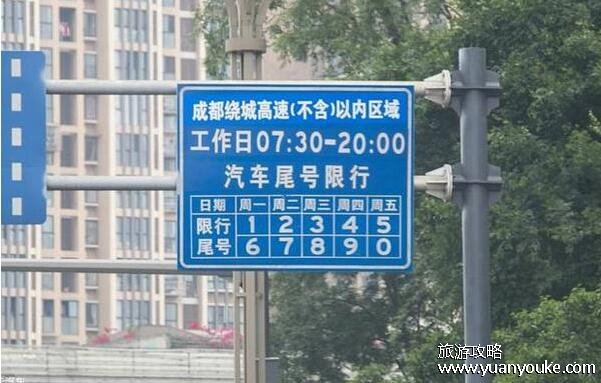 成都限号2023年最新限号时间表，7:30至20:00(限行尾号及不限行车辆)