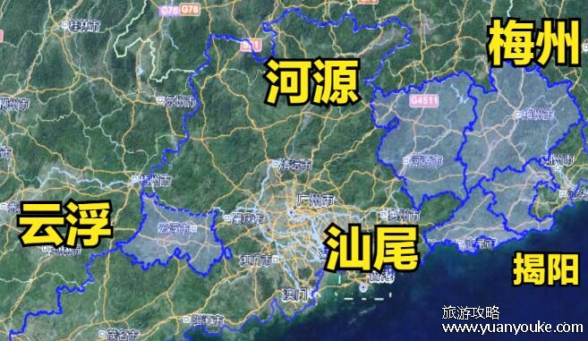 粤东地区包括哪些城市，汕头市/梅州市/汕尾市/潮州市/揭阳市
