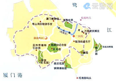 鼓浪屿景点分布图