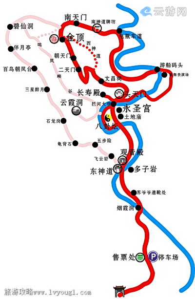 鸣凤山风景区经典线路图