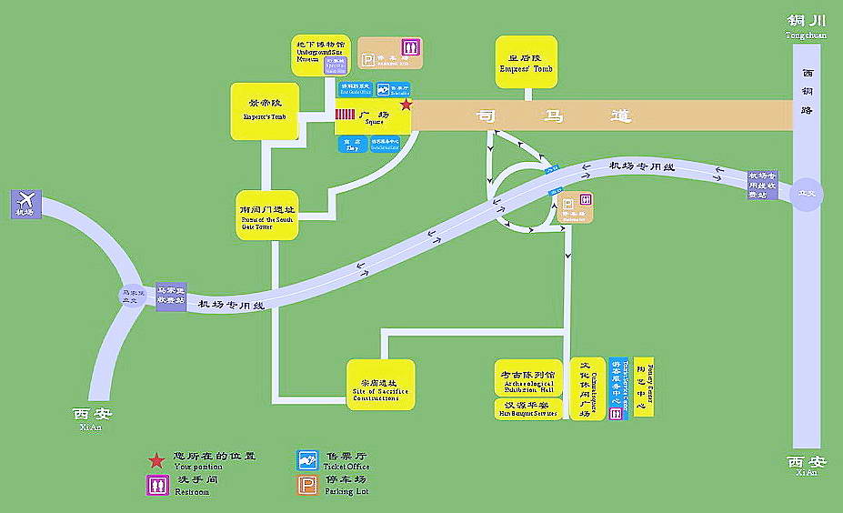 汉阳陵博物馆景区导游图(点击图片浏览大图)