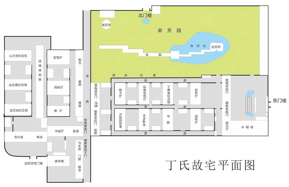 烟台龙口博物馆（丁氏故宅）全景导游图（点击图片浏览大图）