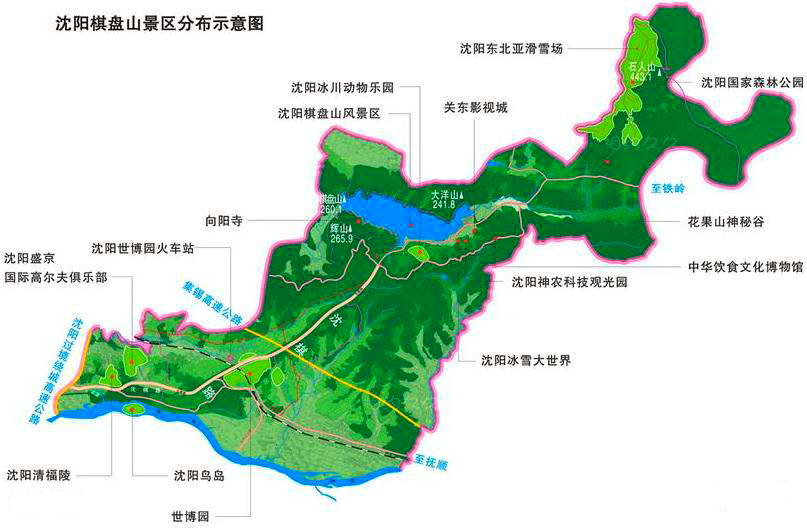 沈阳棋盘山风景区导游图(点击图片浏览大图)