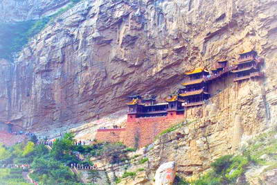 北岳恒山悬空寺全景