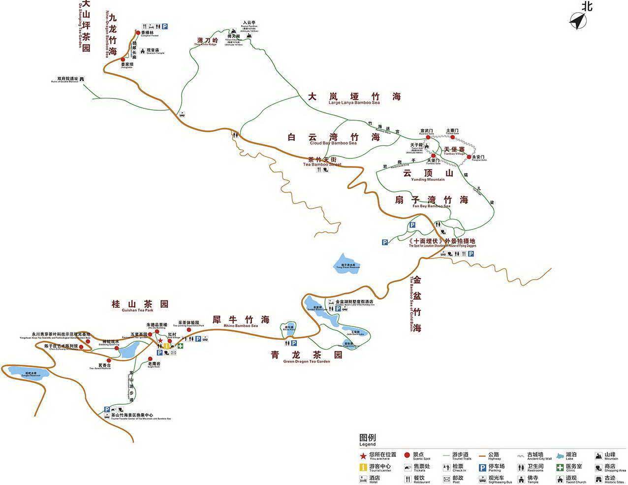 重庆永川茶山竹海导游图(点击图片浏览大图)