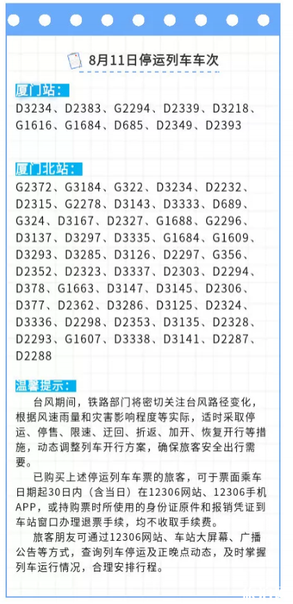 2020台风米克拉登陆厦门关闭景区名单-停运列车及取消航班 2020台风米克拉登陆厦门关闭景区名单-停运列车及取消航班