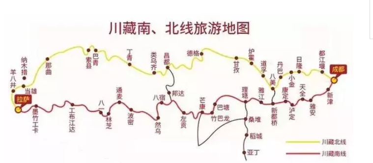 进藏路线有几条路线-路线图 进藏路线有几条路线-路线图